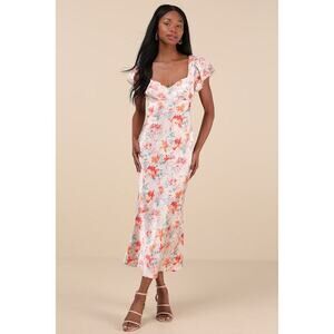 Lulu's Vibrant Floral Midi Dress